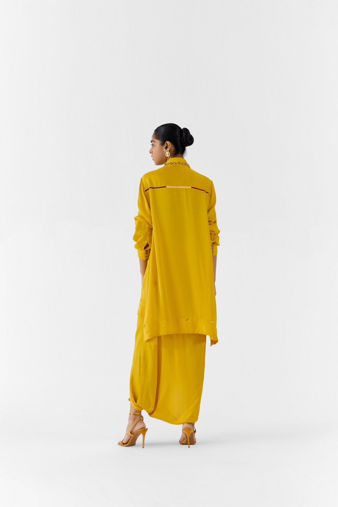 Amber Asymmetric Shirt & Knot Skirt by Studio Rigu on curated-crowd.com