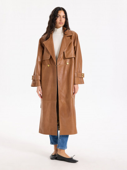 Boudika Leather Trenchcoat by Faraway on curated-crowd.com