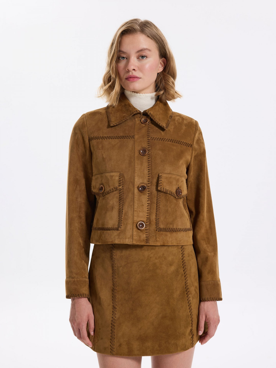 Border Leather Jacket by Faraway on curated-crowd.com