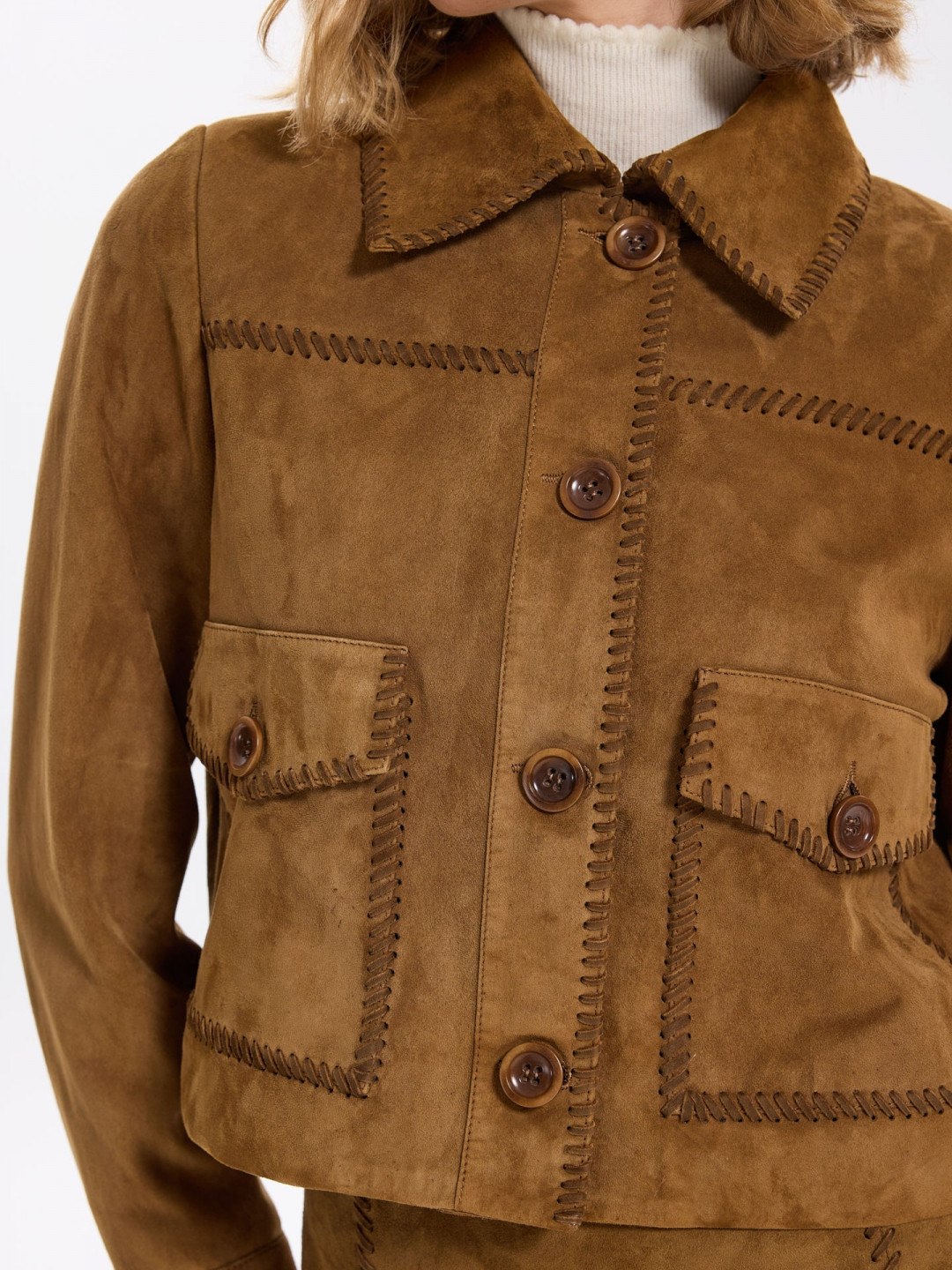 Border Leather Jacket by Faraway on curated-crowd.com