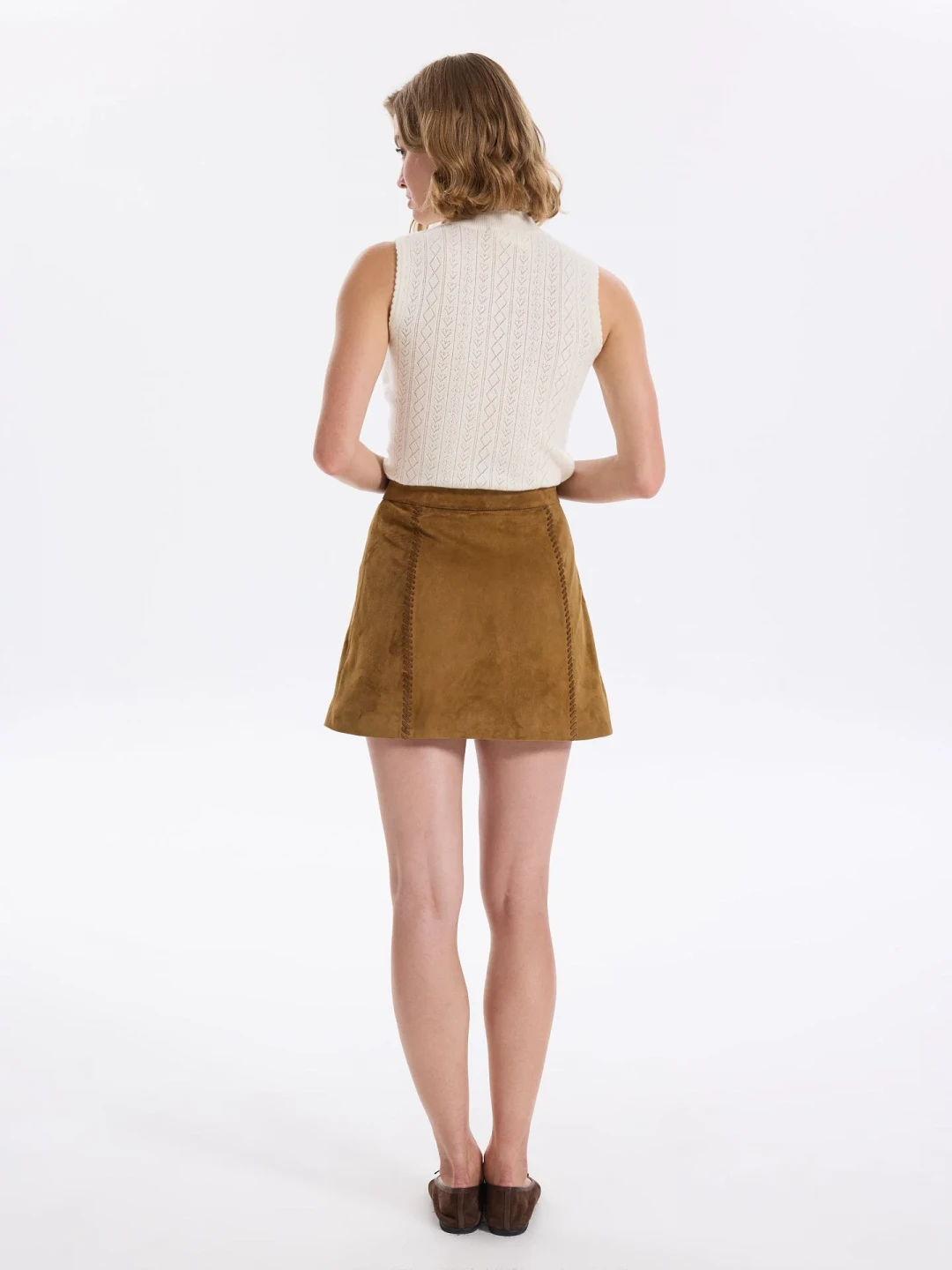 Border Leather Skirt by Faraway on curated-crowd.com