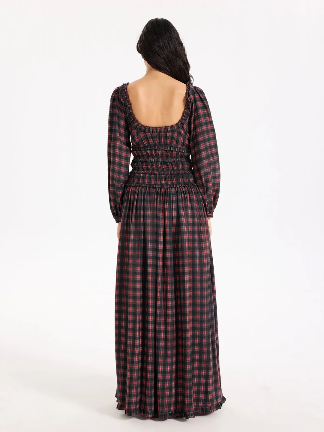 Roisin Dress Red Black Plaid by Faraway on curated-crowd.com