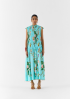 Blue Blossom Ruching Dress by Studio Rigu on curated-crowd.com