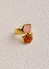 Pink and Peach Chalcedony Set Athena Ring by Tay Jewellery on curated-crowd.com