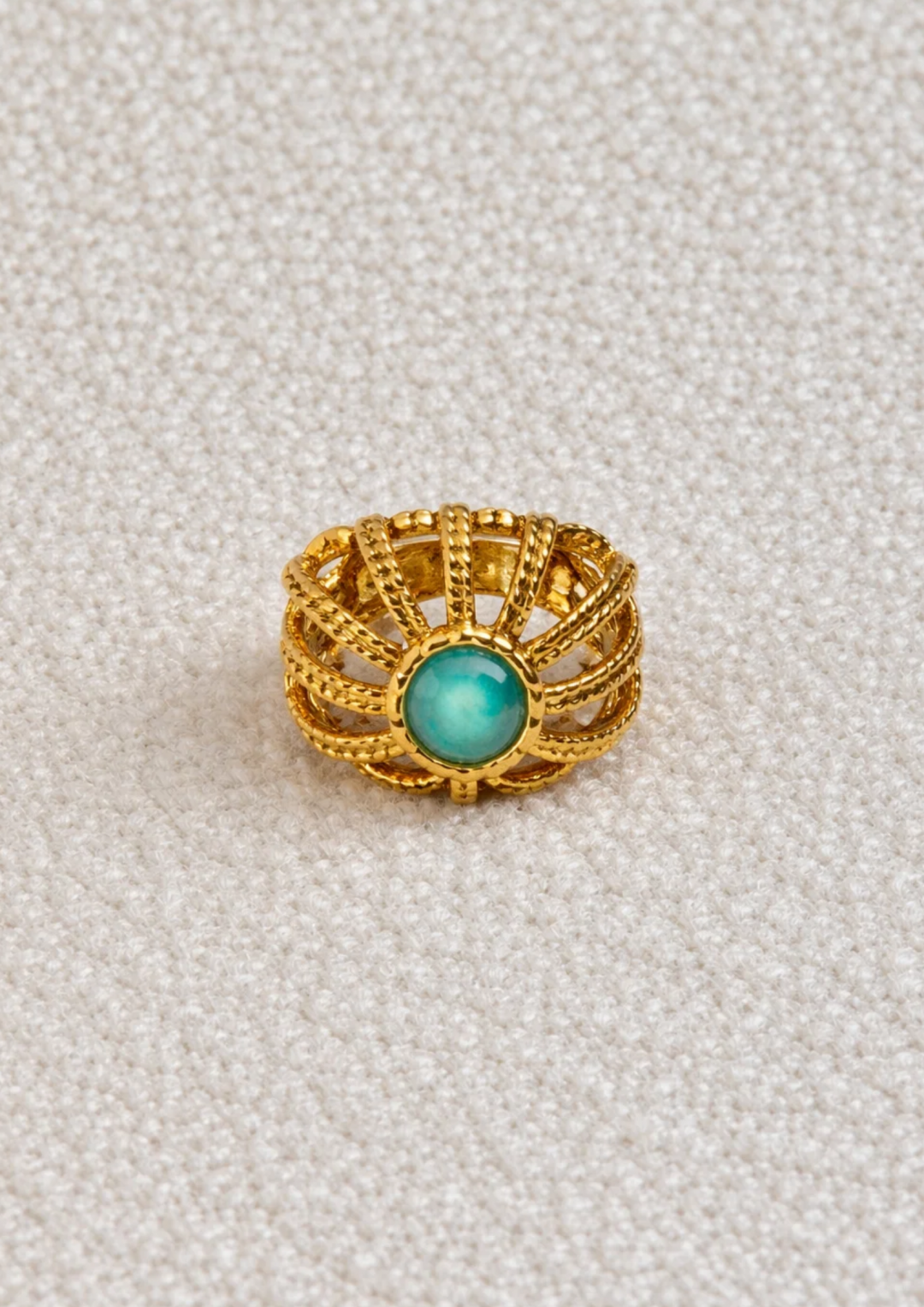 Turquoise Set Princess Ring by Tay Jewellery on curated-crowd.com