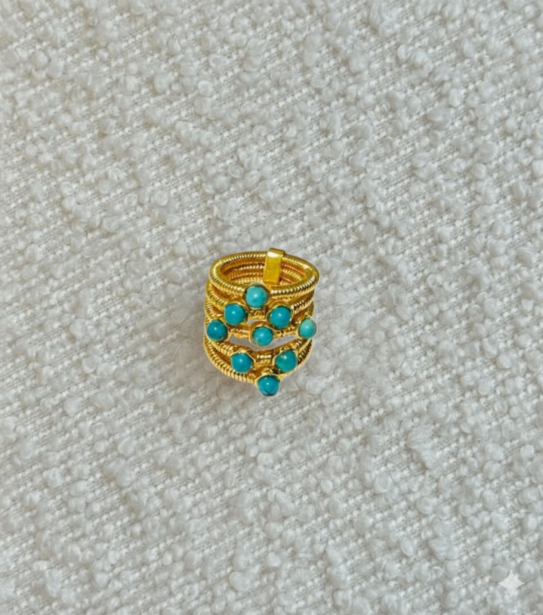 Turquoise Set Wirewrap Harem Ring by Tay Jewellery on curated-crowd.com