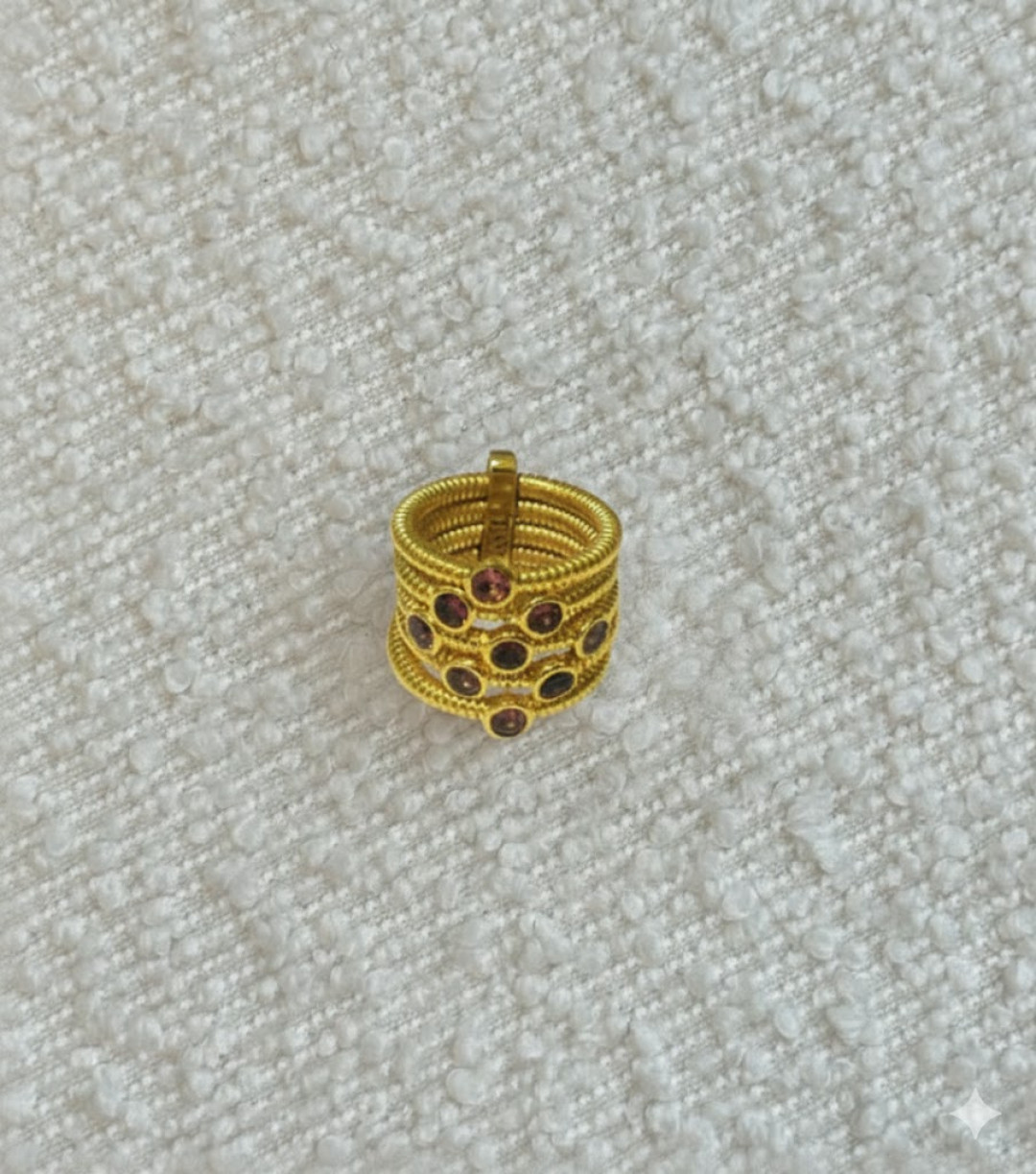 Pink Tourmaline Set Harem Ring by Tay Jewellery on curated-crowd.com