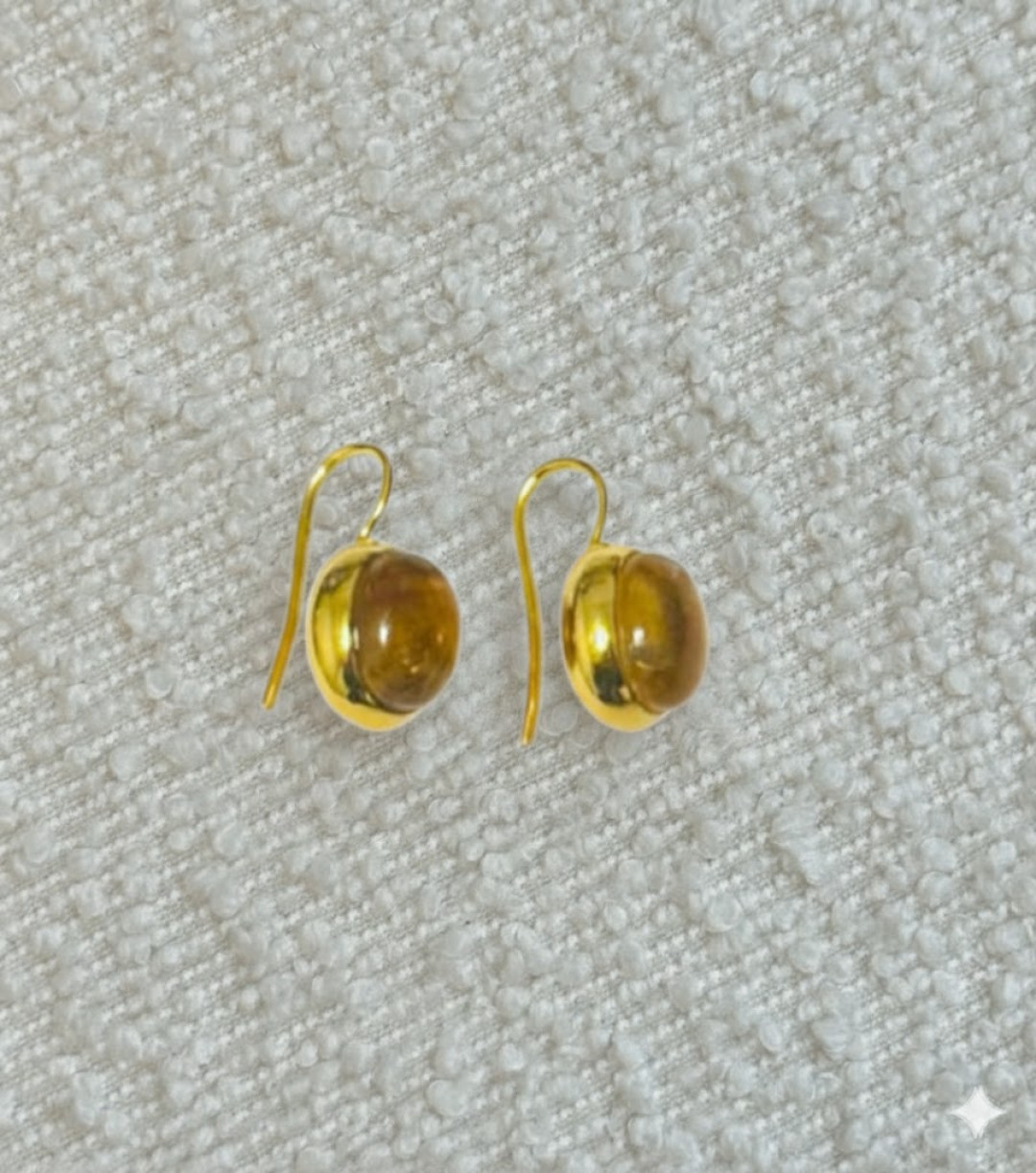 Citrine Set Coffee Bean Earrings by Tay Jewellery on curated-crowd.com