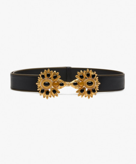 Desert Rose Leather Belt by Sonia Petroff on curated-crowd.com