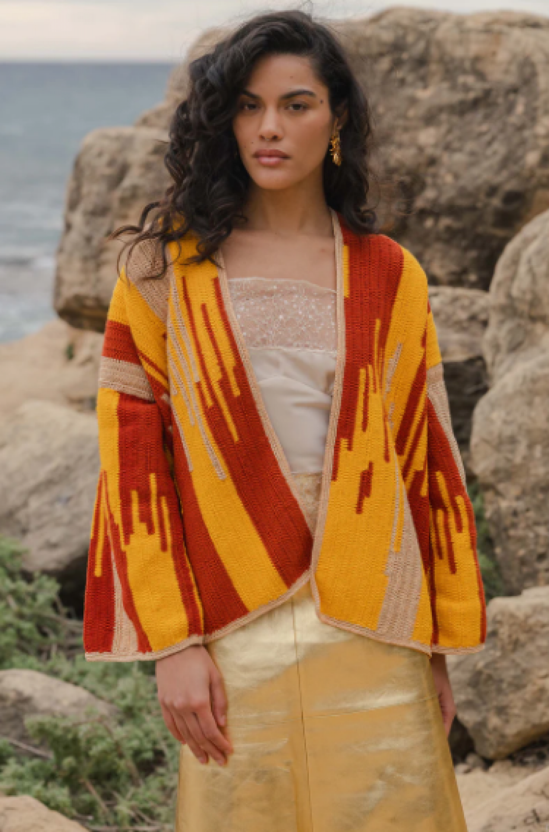 Jade Jacket Brick/Gold/Mustard by Jessica K on curated-crowd.com