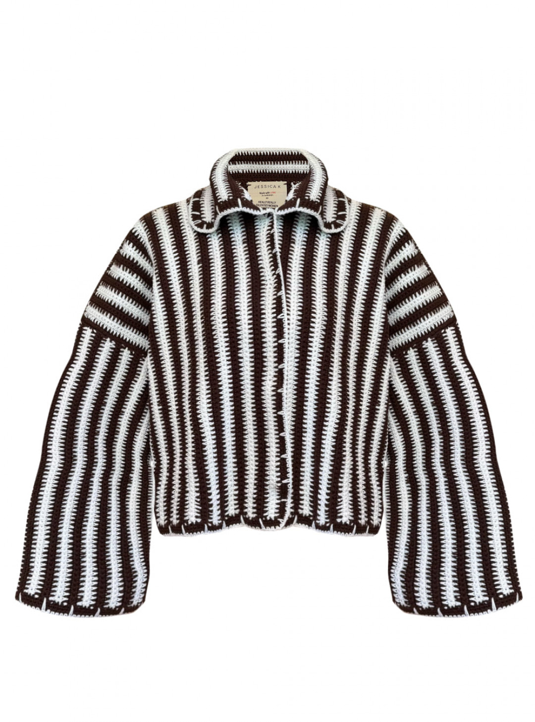 Daria Jacket Brown White by Jessica K on curated-crowd.com