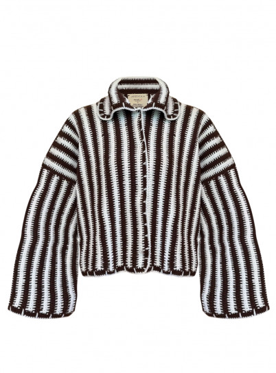 Daria Jacket Brown / White by Jessica K on curated-crowd.com