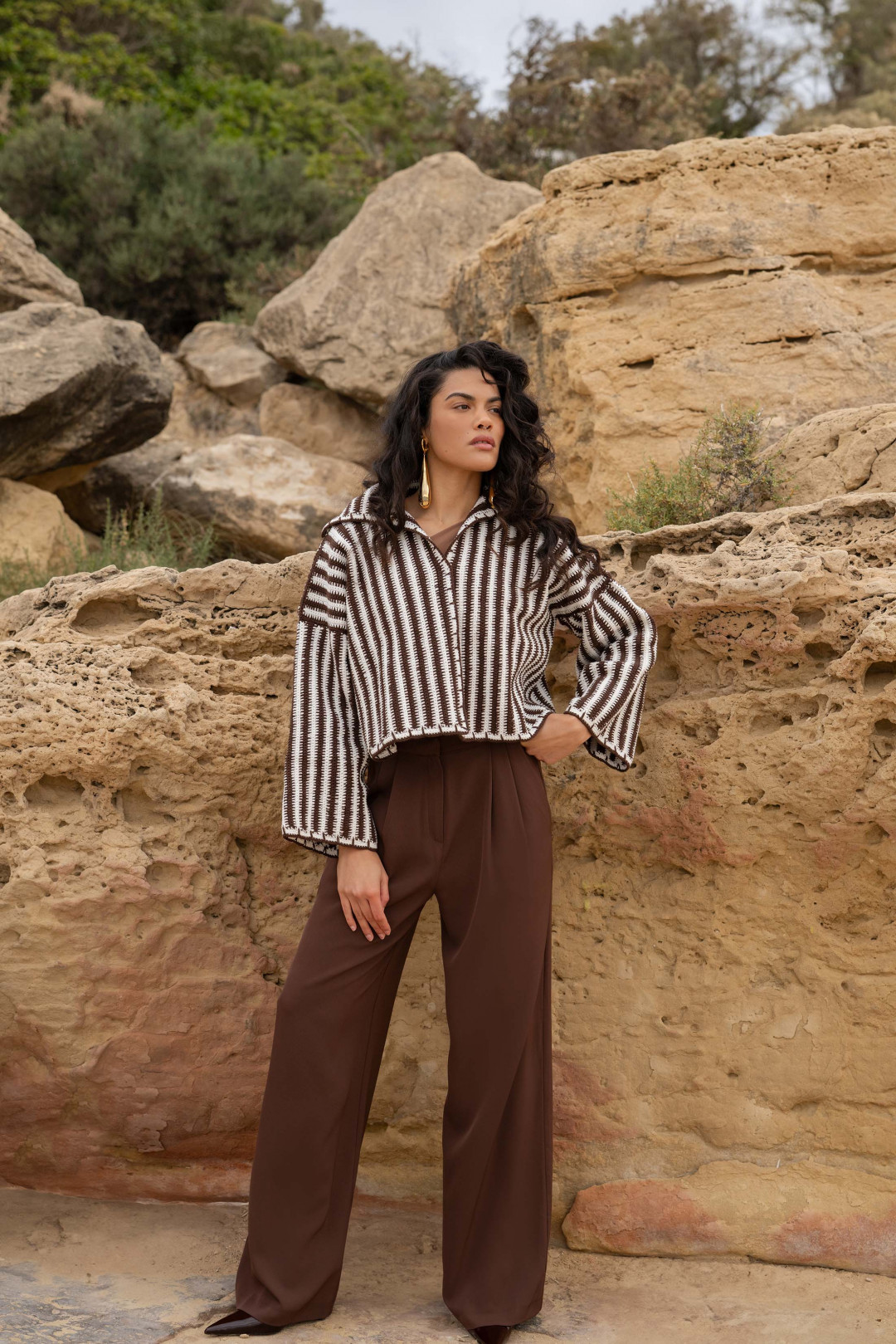 Daria Jacket Brown White by Jessica K on curated-crowd.com