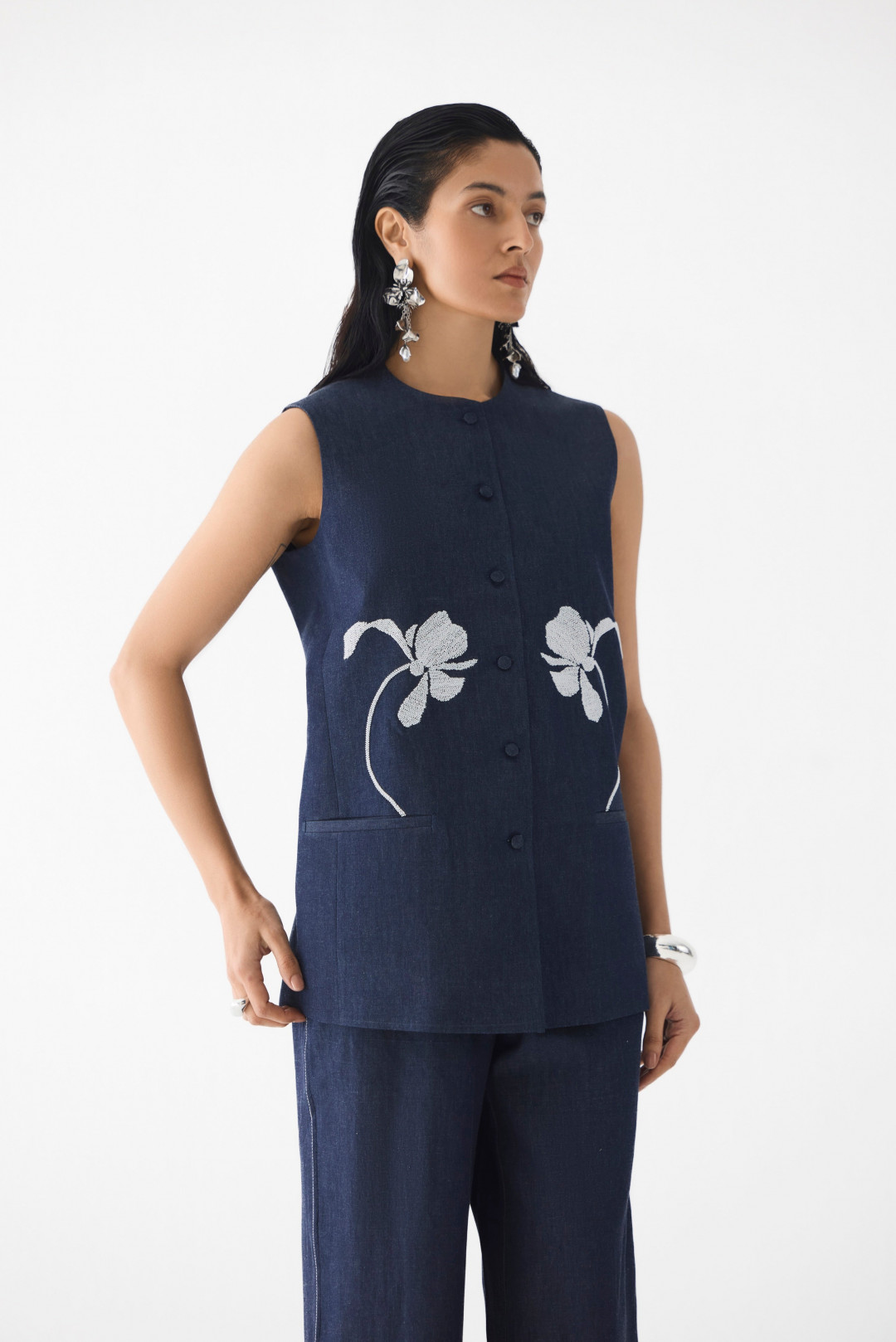 Tiger Lily Denim Blazer and Trousers by Studio Rigu on curated-crowd.com