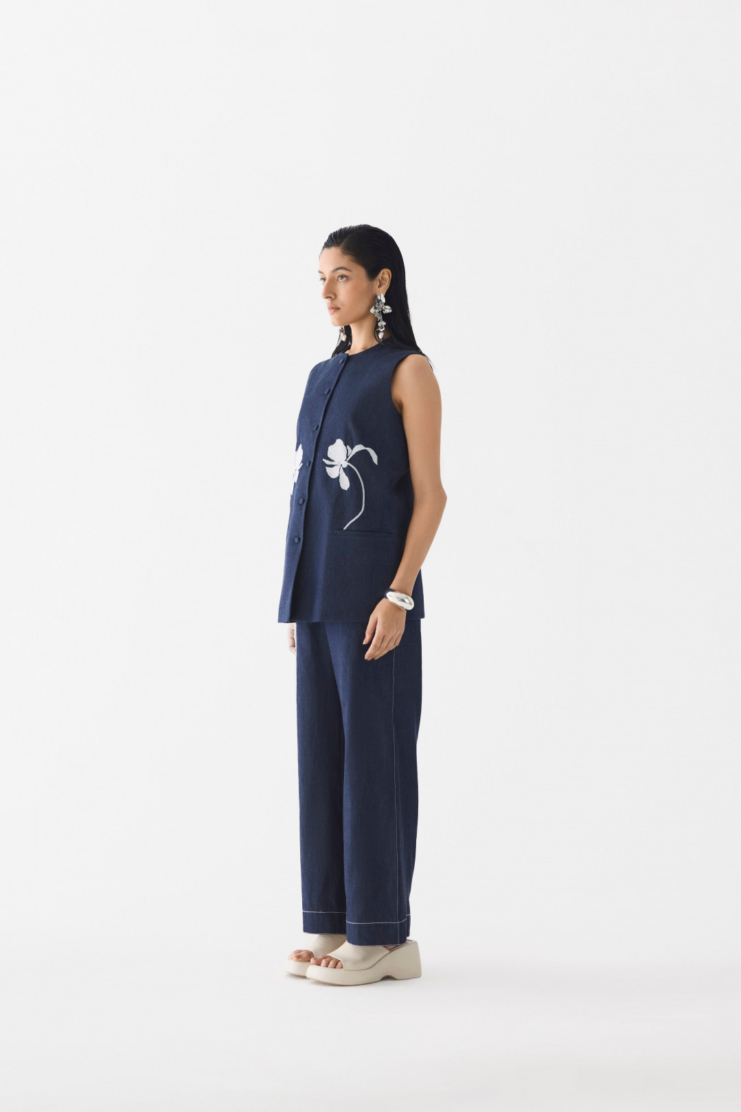 Tiger Lily Denim Blazer and Trousers by Studio Rigu on curated-crowd.com