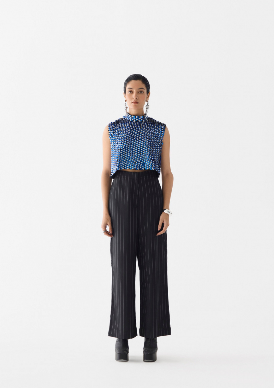 Blue Paradise Sequin Top by Studio Rigu on curated-crowd.com