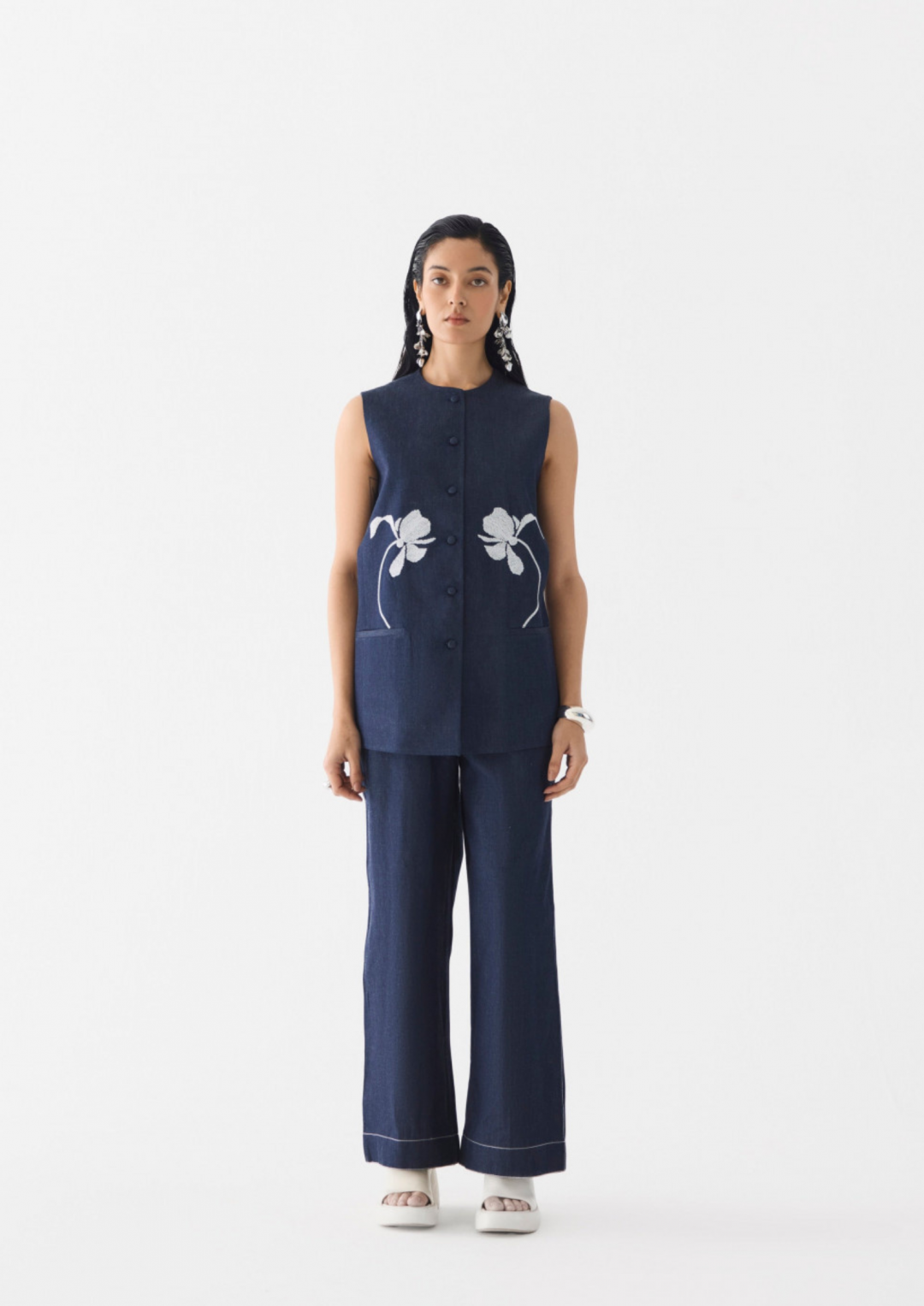 Tiger Lily Denim Blazer and Trousers by Studio Rigu on curated-crowd.com