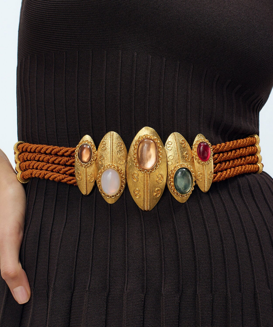 Shield Twisted Cord Belt by Sonia Petroff on curated-crowd.com