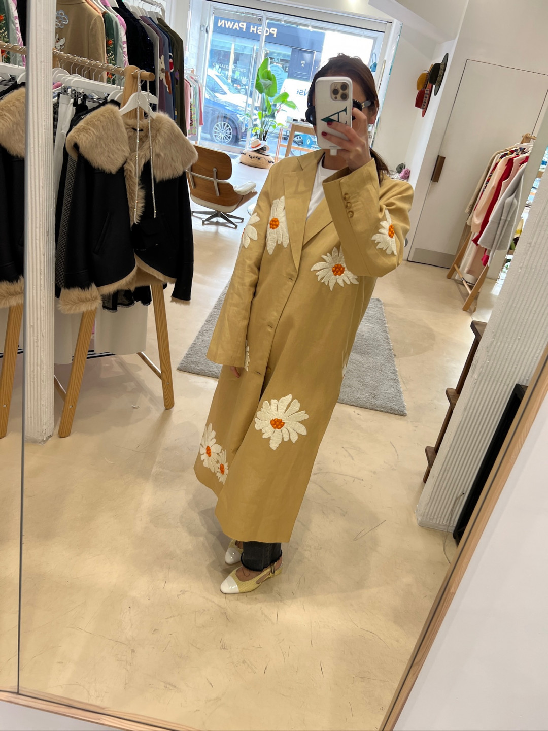 Daisy Linen Coat by Artwear Gallery on curated-crowd.com