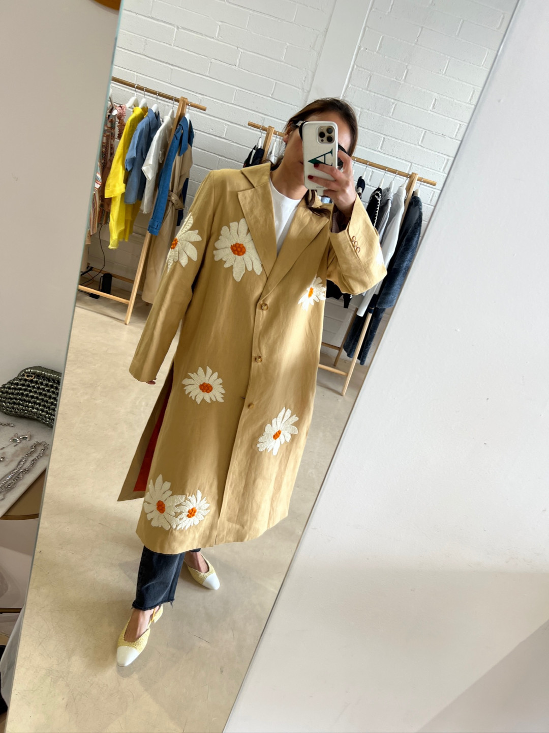 Daisy Linen Coat by Artwear Gallery on curated-crowd.com