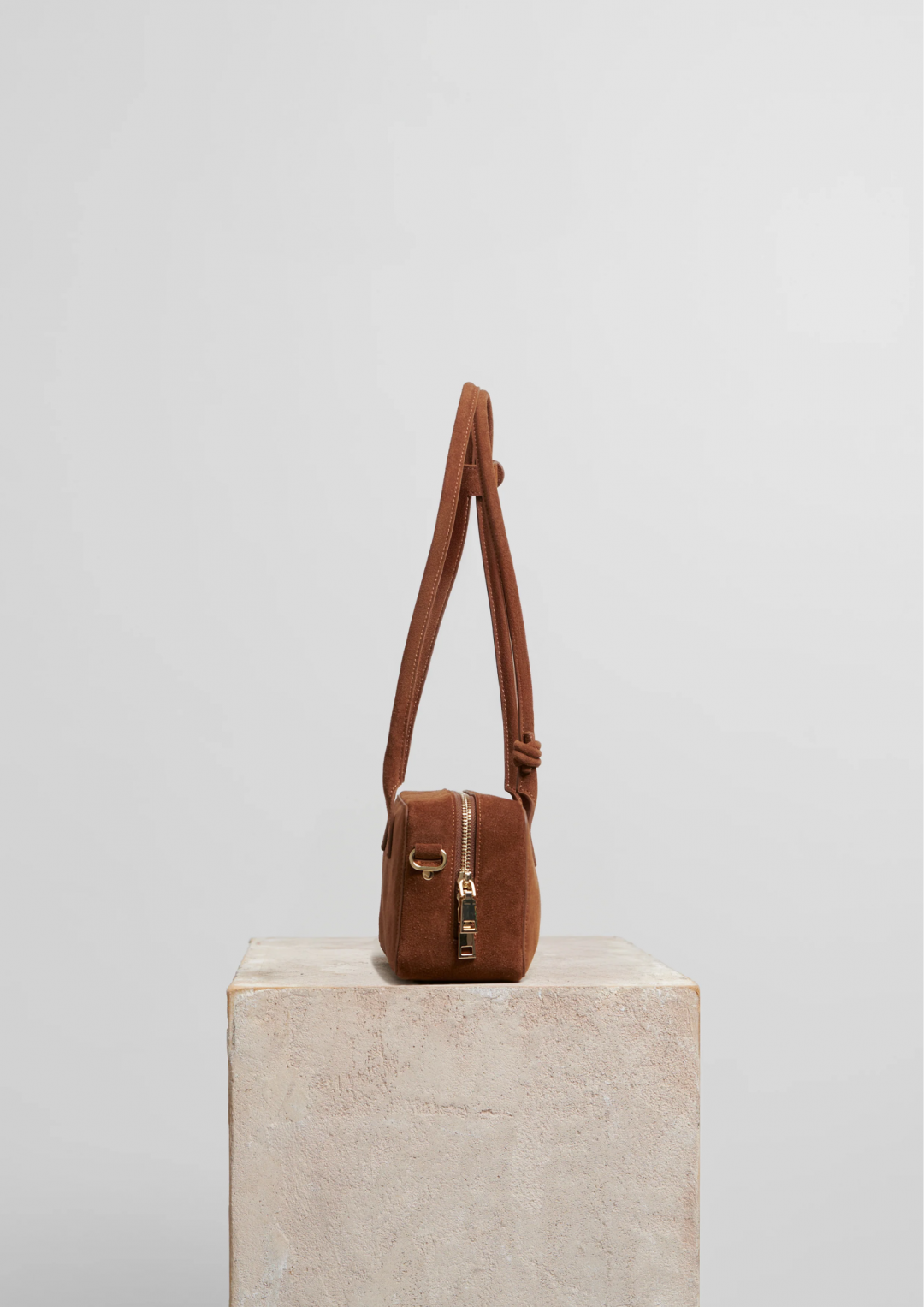 Small Work Bag in Caramel Suede by Folklore on curated-crowd.com