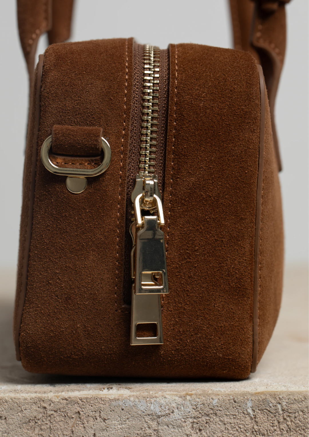 Small Work Bag in Caramel Suede by Folklore on curated-crowd.com