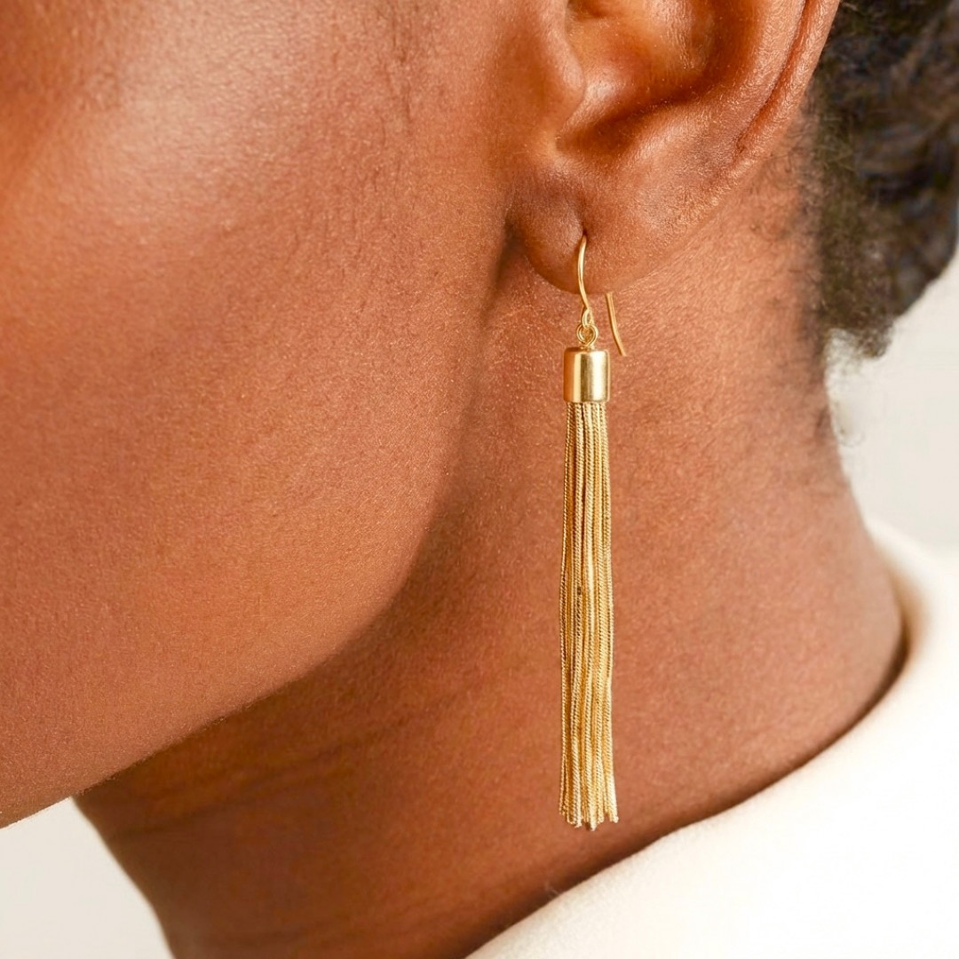 Chain Tassel Eardrops by Tay Jewellery on curated-crowd.com