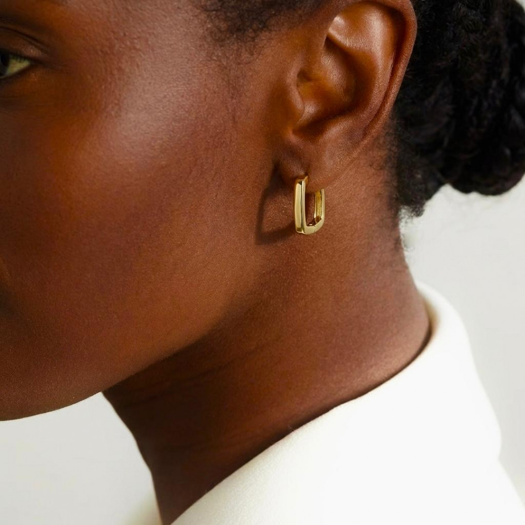 Square Hinged Ear Hoops Earring by Tay Jewellery on curated-crowd.com