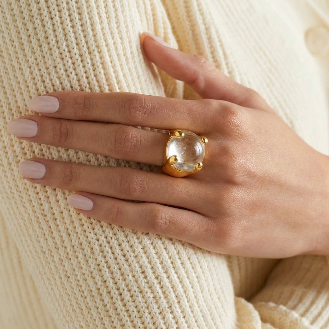Rock Crystal Chrissie Ring by Tay Jewellery on curated-crowd.com