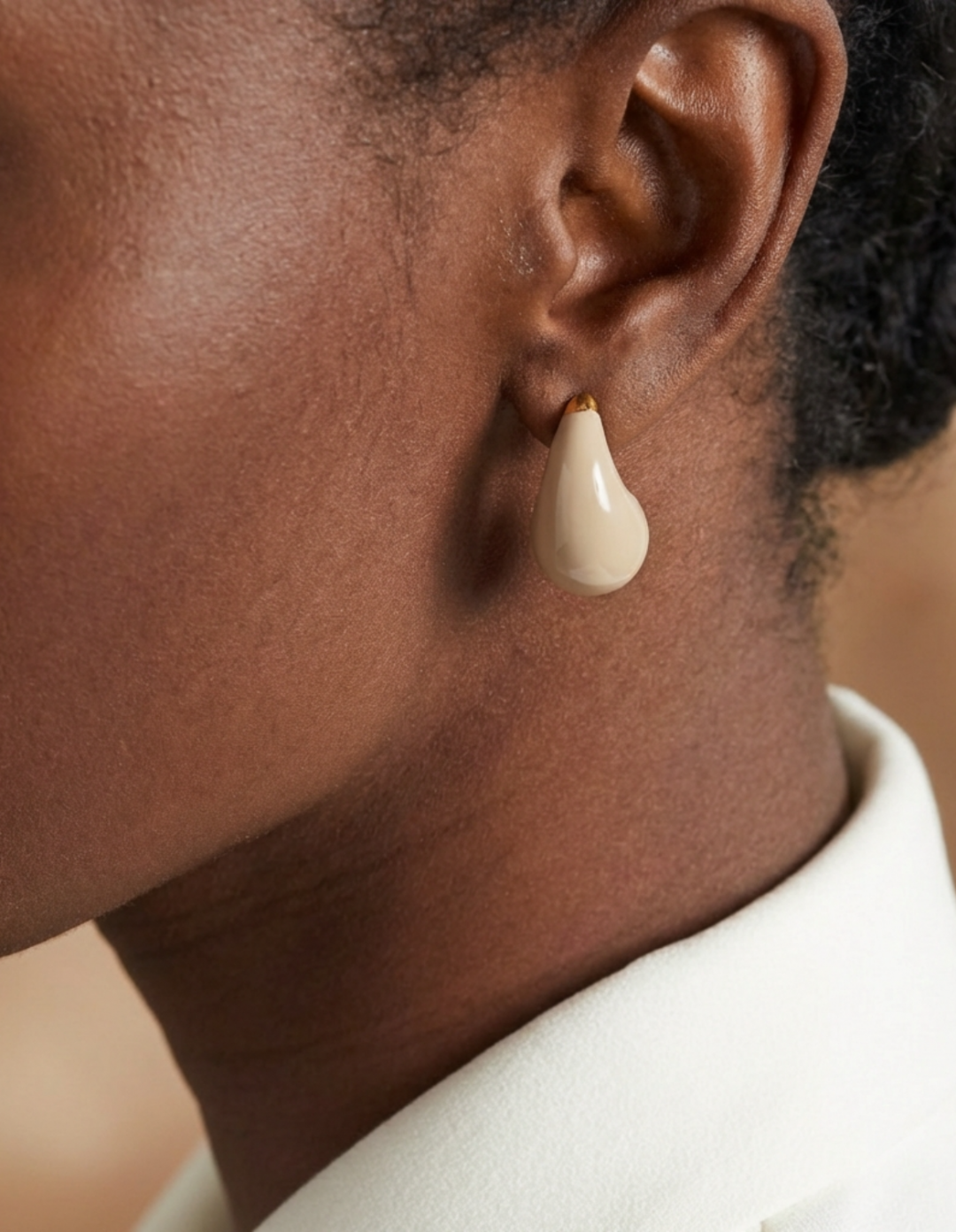 Teardrop Earrings Nude by Jessica K on curated-crowd.com