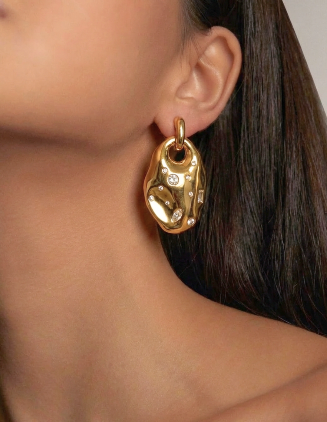Osiris Gold Earrings by Jessica K on curated-crowd.com