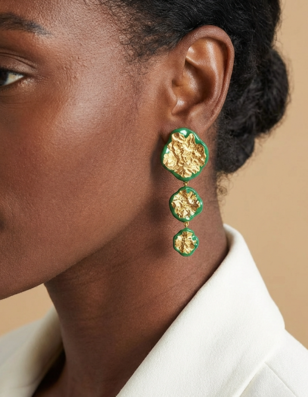 Nia Earrings Green by Jessica K on curated-crowd.com