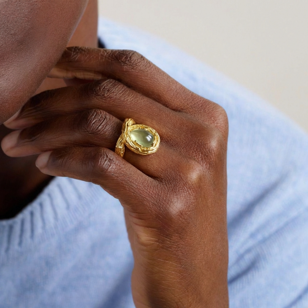 Prehnite Set Talia Ring by Tay Jewellery on curated-crowd.com