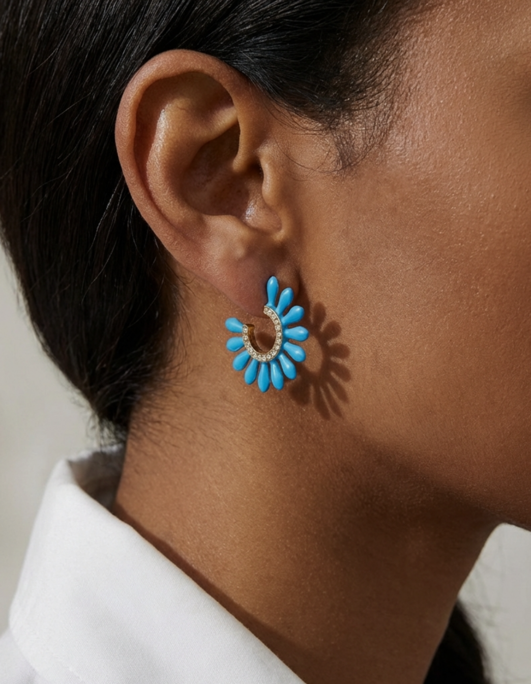 Mini Soleil Earrings Blue by Jessica K on curated-crowd.com
