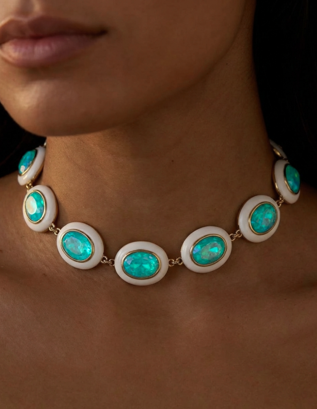Morel Choker White/Blue by Jessica K on curated-crowd.com