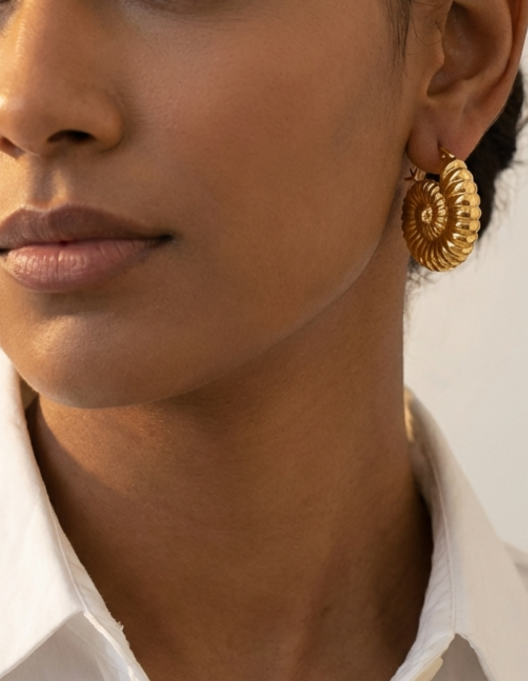 Harp Shells Earrings Gold by Jessica K on curated-crowd.com