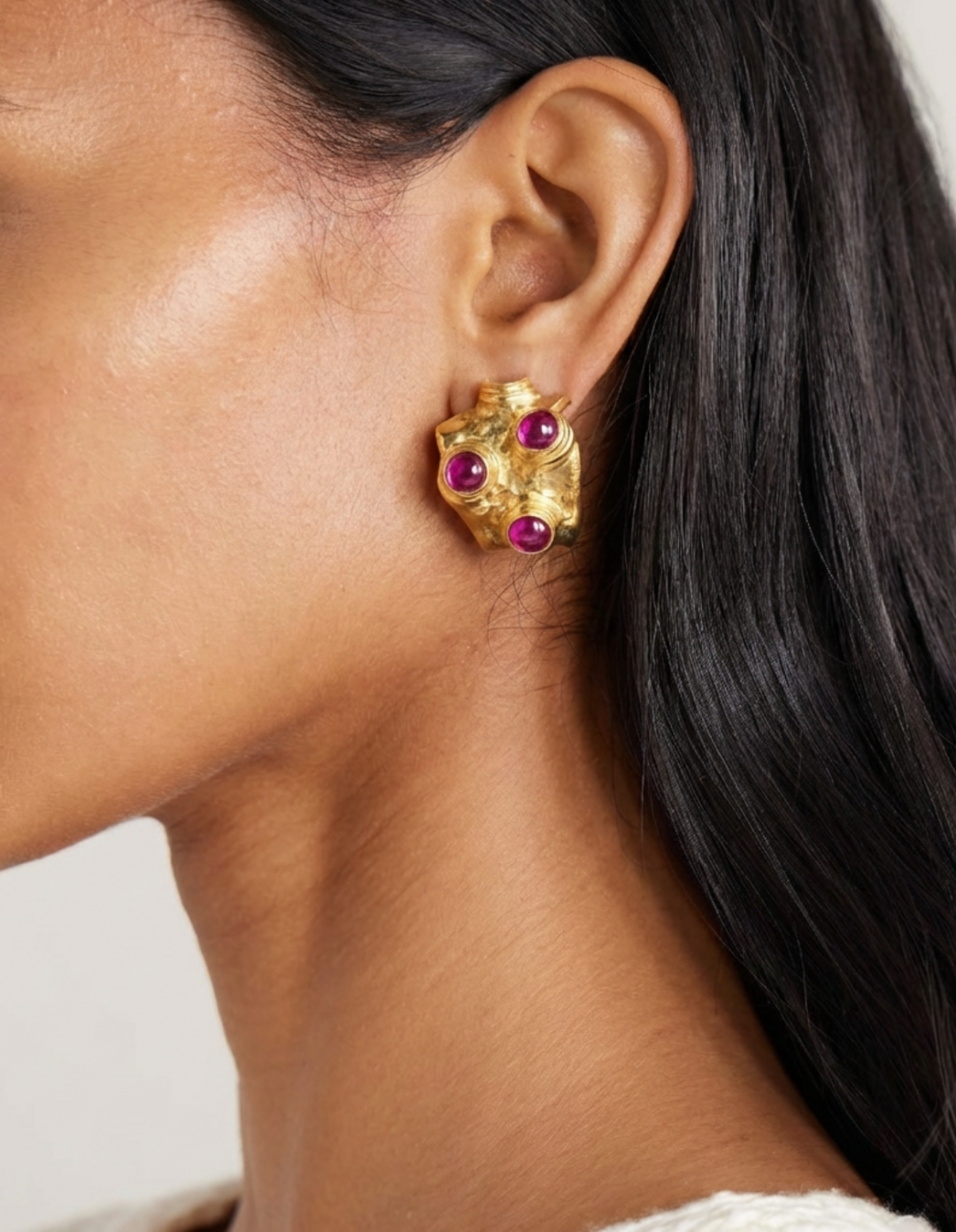 Stone Earrings Ruby by Jessica K on curated-crowd.com
