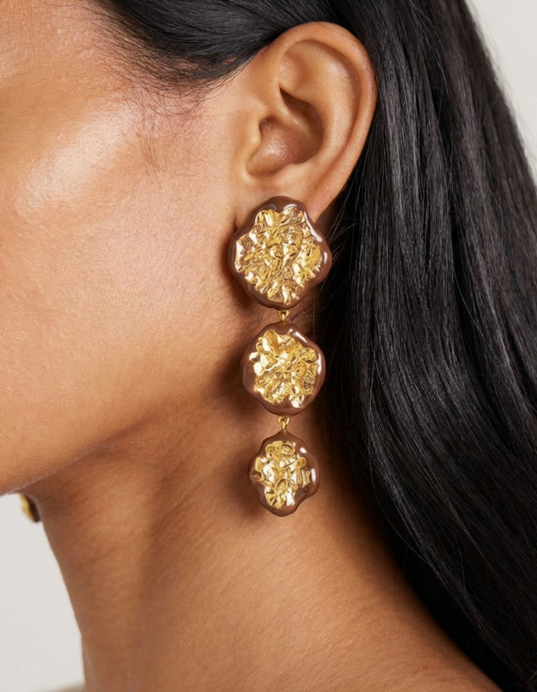 Nia Earrings Brown by Jessica K on curated-crowd.com