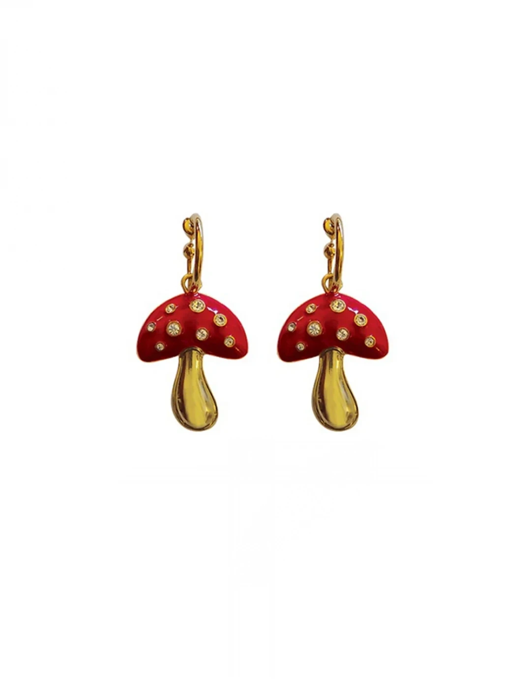 Trumpet Earrings Red by Jessica K on curated-crowd.com
