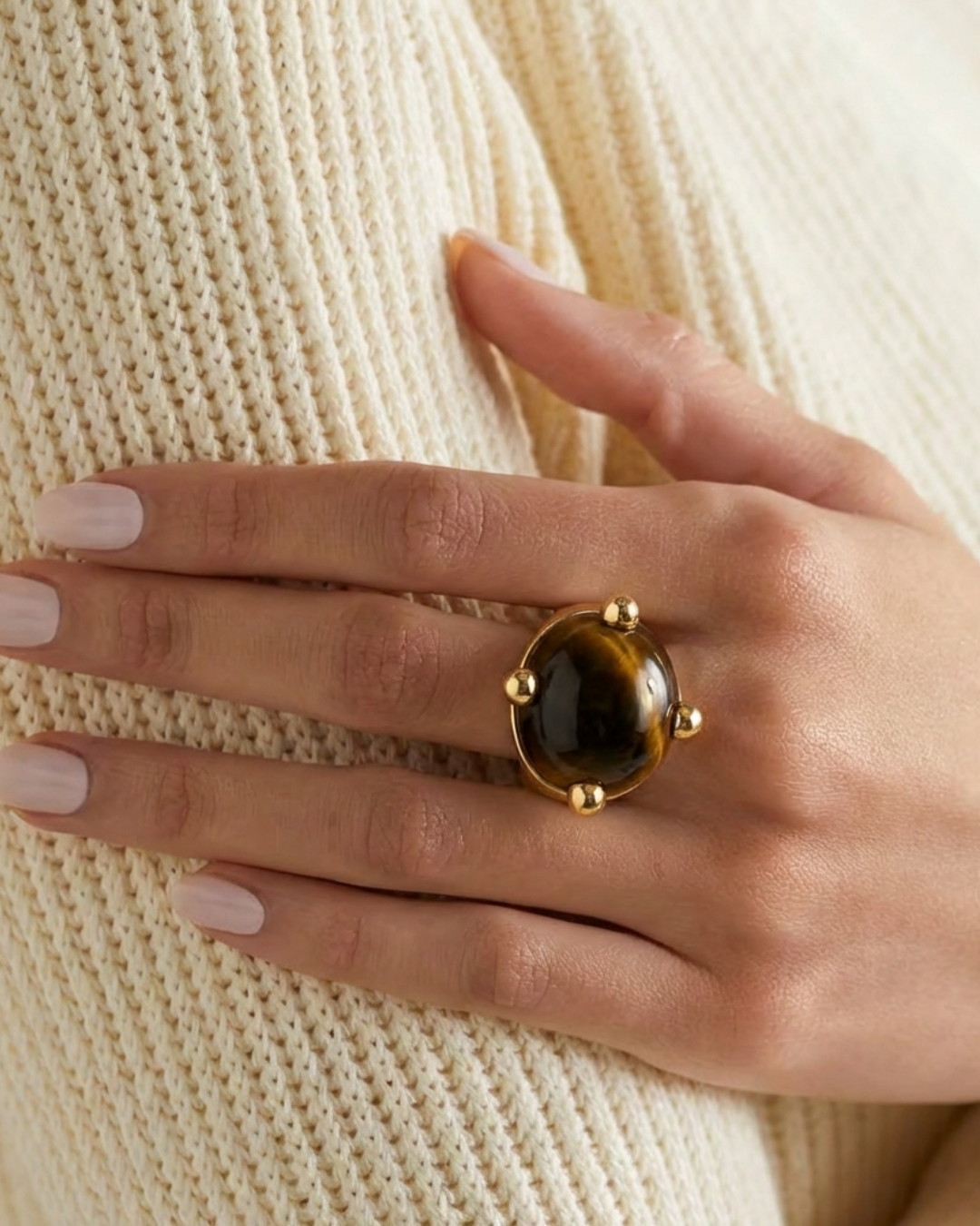 Tiger Eye Set Chrissie Ring by Tay Jewellery on curated-crowd.com