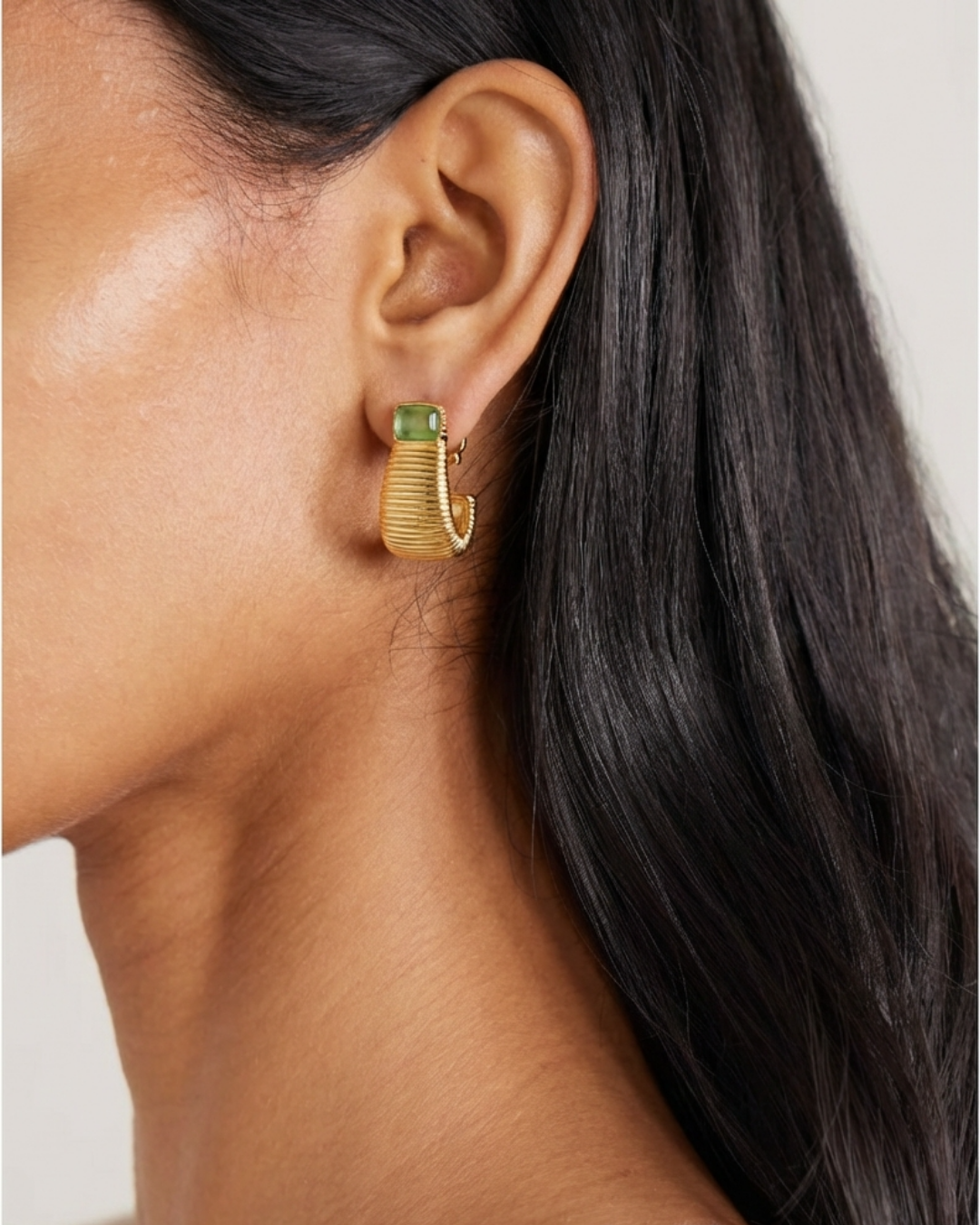 Serpentine Garnet Set Flared Wirewrap Earrings by Tay Jewellery on curated-crowd.com