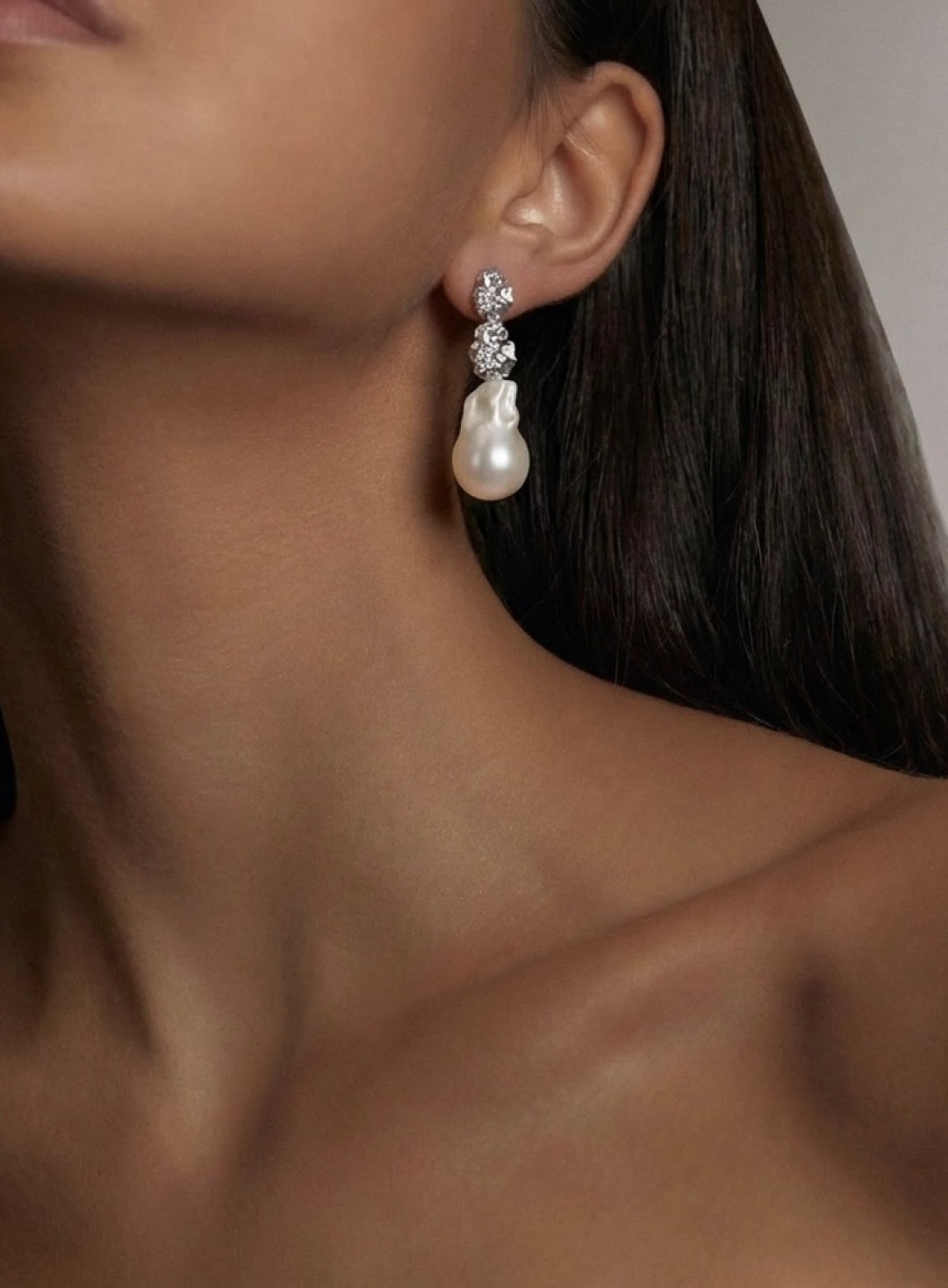 Marla Double Baroque Pearl Earring by Studio Liberté on curated-crowd.com