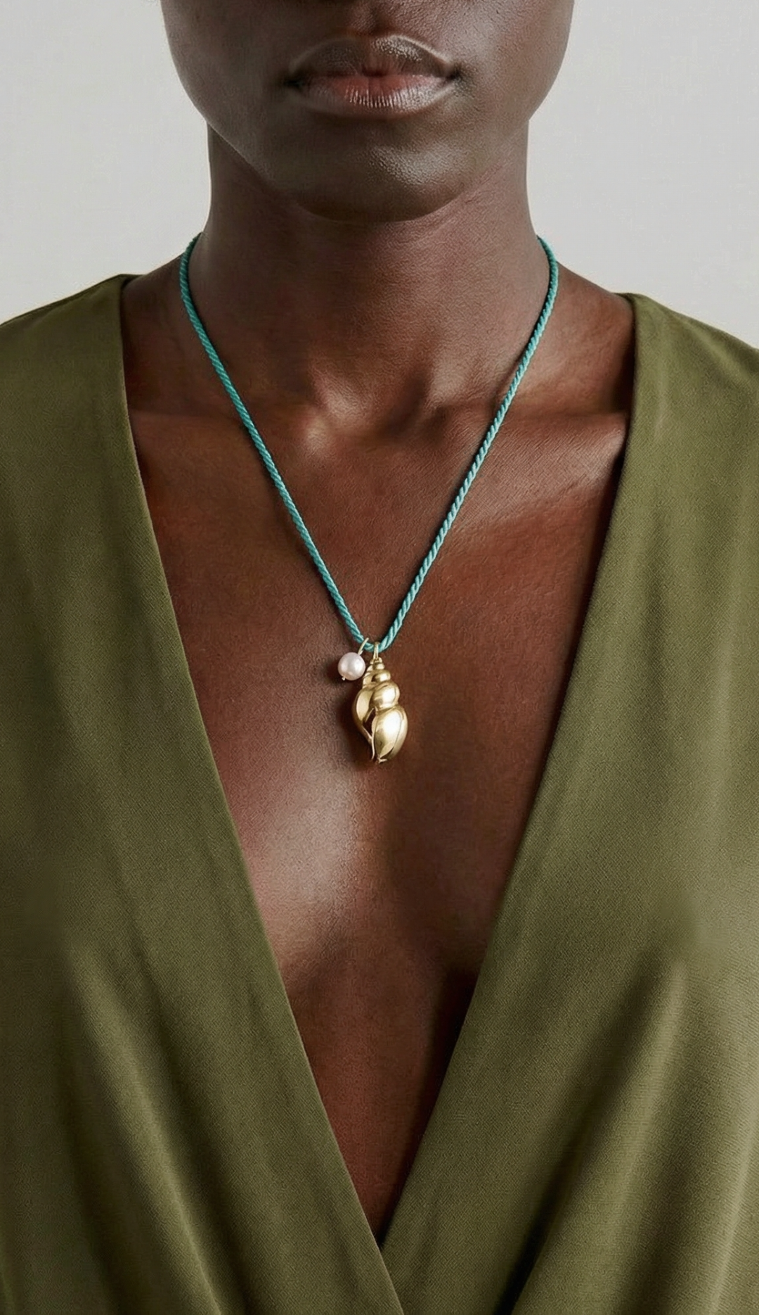 Seashell Necklace Green by Studio Liberté on curated-crowd.com