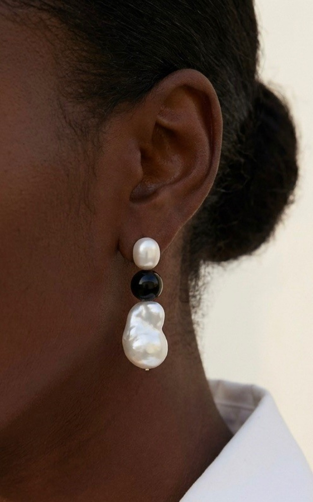 Demi Mixed Pearl Onyx Earrings by Studio Liberté on curated-crowd.com