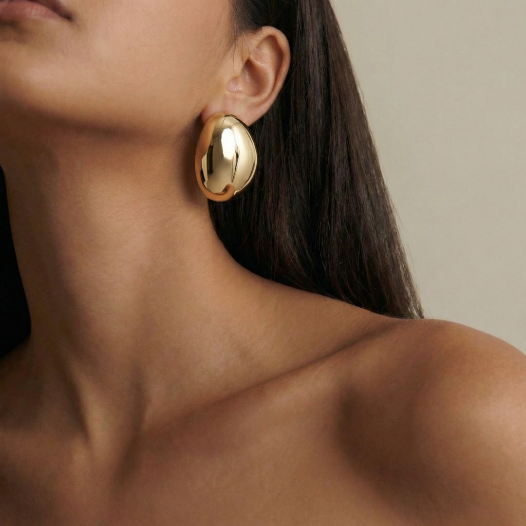 Egg Shell Gold Earrings by Studio Liberté on curated-crowd.com