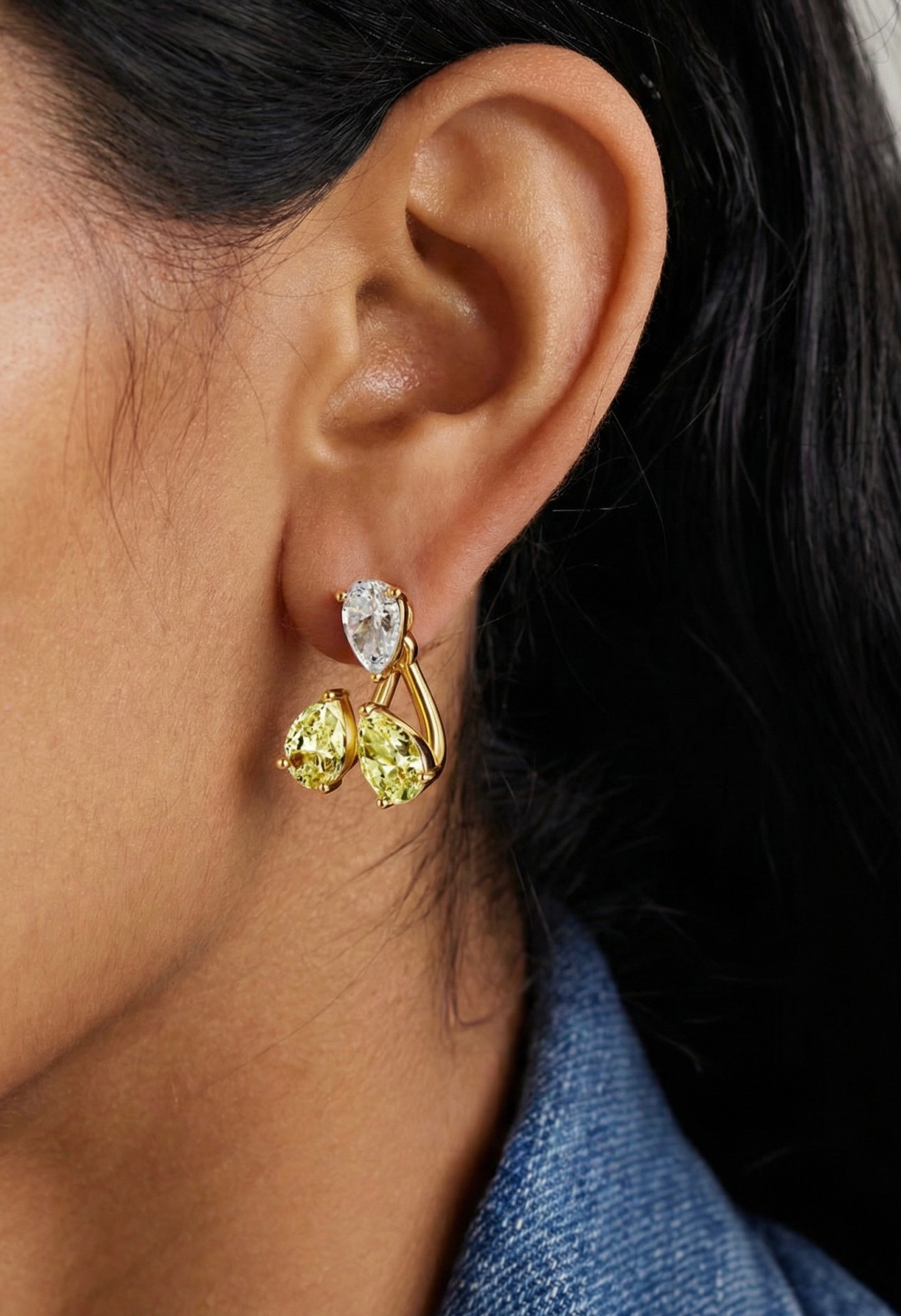 Triple Pearl Stone Earring by Studio Liberté on curated-crowd.com
