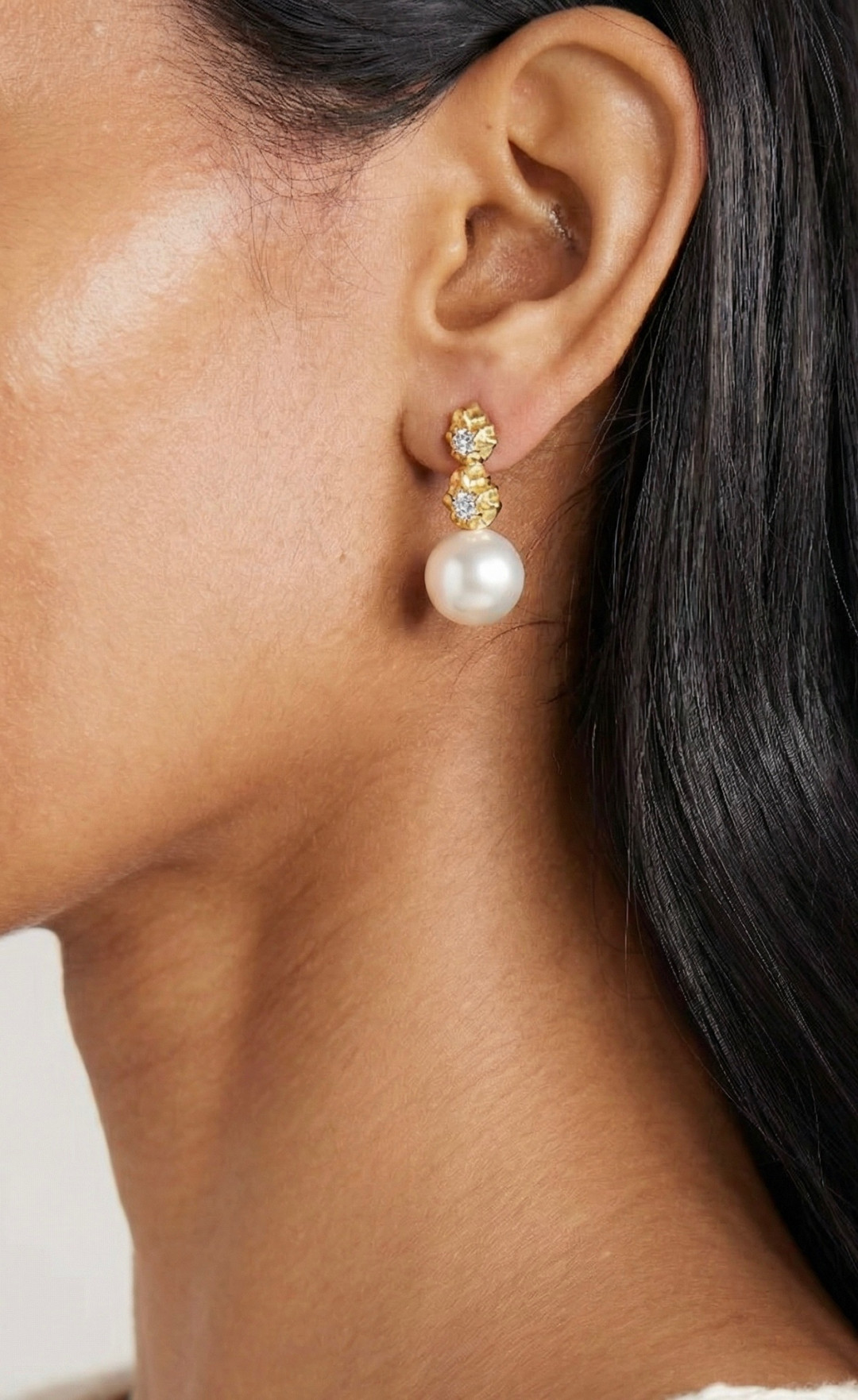 Double Marla Akoya Pearl Earrings by Studio Liberté on curated-crowd.com