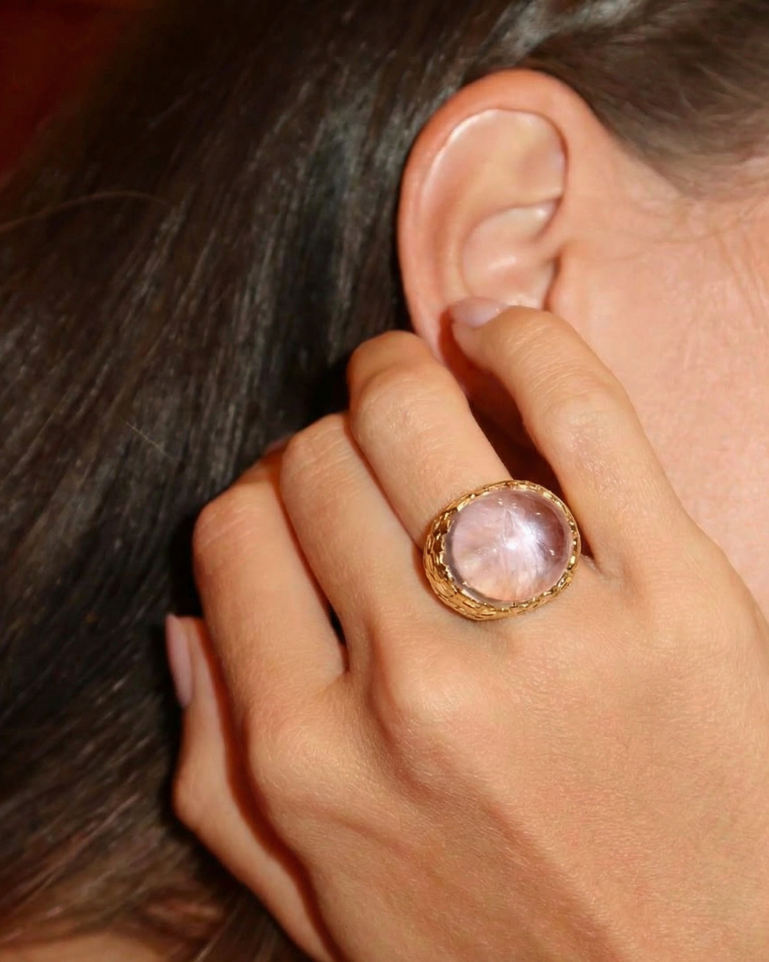 Pale Amethyst Set Tile Ring by Tay Jewellery on curated-crowd.com