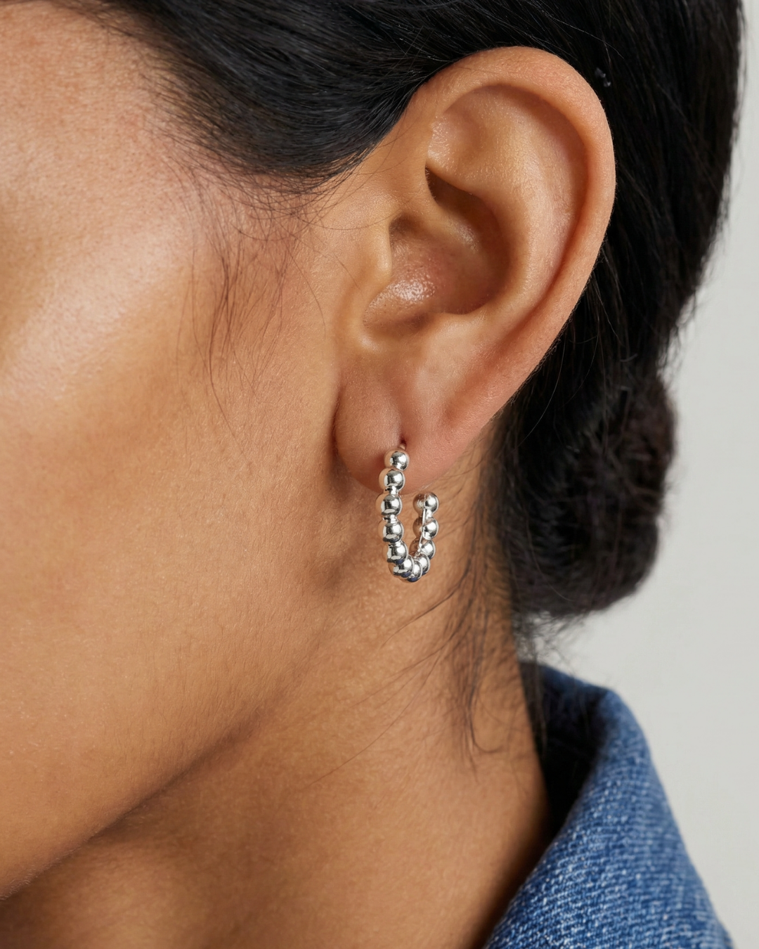 Small Nazreen Ear Hoop Earrings by Tay Jewellery on curated-crowd.com