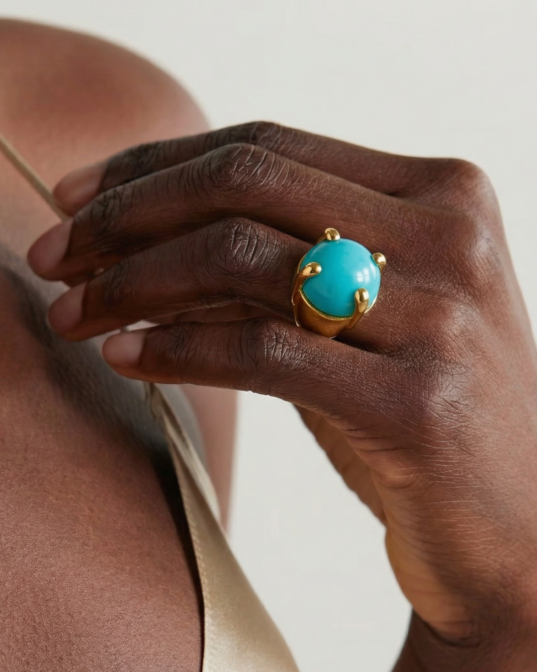 Turquoise Set Chrissie Ring by Tay Jewellery on curated-crowd.com